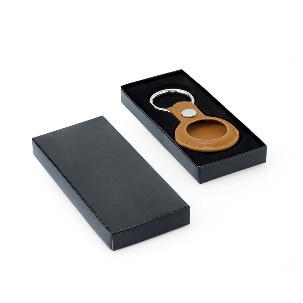 LEEVI - Santhome® PU Keychain with Santhome Tag pocket - Tan