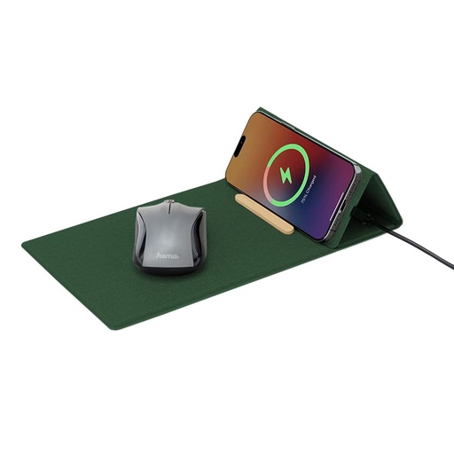 BLACE - CHANGE ZERO Recycled PU 15W Wireless Mousepad & Desk Organizer - Green