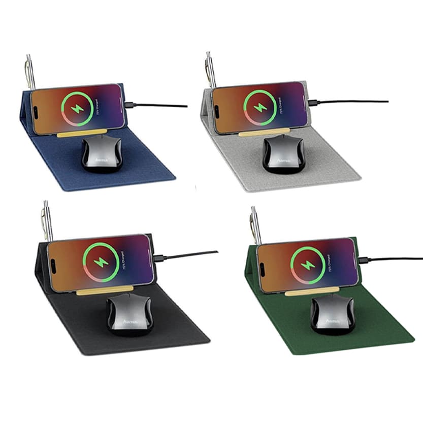 BLACE - CHANGE ZERO Recycled PU 15W Wireless Mousepad & Desk Organizer - Grey