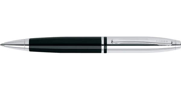 Cross Calais™ Chrome/Black Lacquer with Polished Chrome Appointments Ballpoint Pen with Blue Ink Refill
