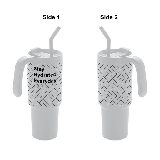 FORZA 360 - Hans Larsen Recycled Stainless Steel/PP Tumbler with 360 Branding - White