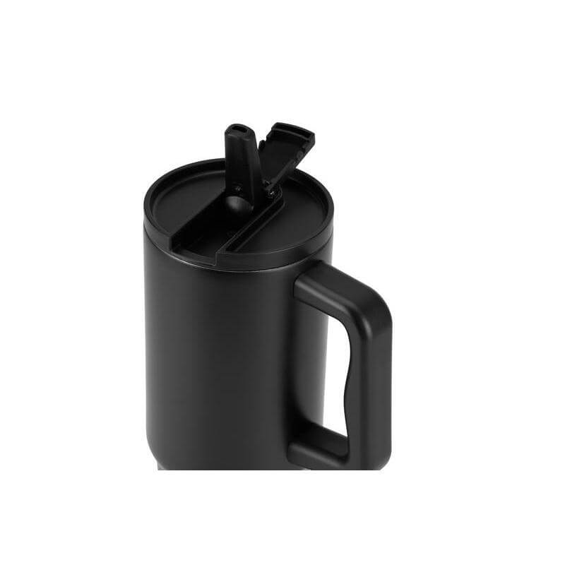 BERN 2.0 - Hans Larsen Recycled Stainless Steel Tumbler with Straw Lid - Black