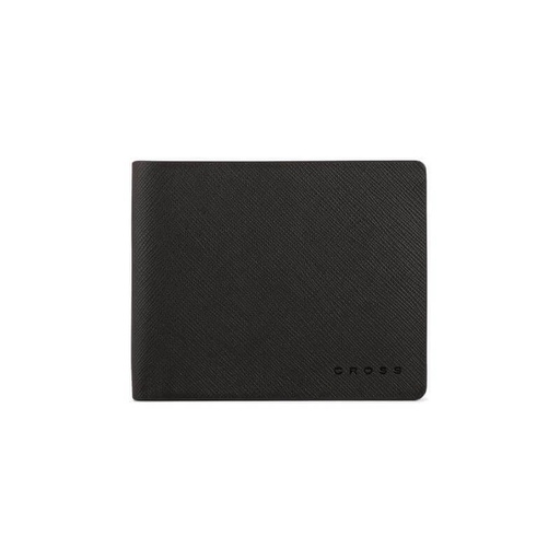 CROSS Saffiano Leather 4CC Bifold Wallet with Coin Pocket - Black
