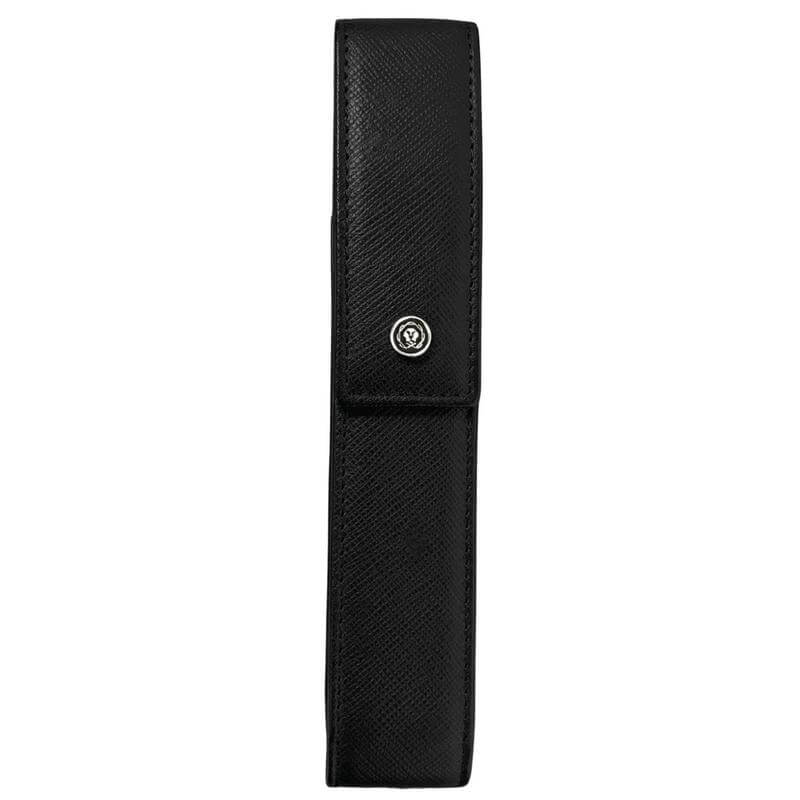 CROSS Leather Single Pen Case with Flap - Black