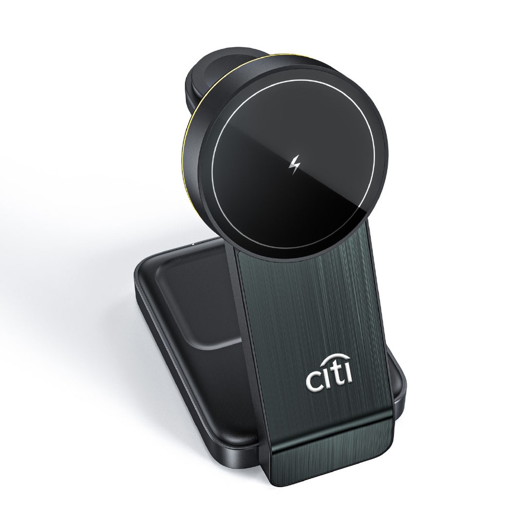 POWERBASE @memorii 3 in 1 Wireless Fast Charging Station with Ambient Light